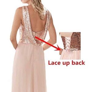 Women's Sequined Sweetheart Long Chiffon Dress